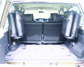 The Patrol’s 2 rear seats don’t take up much room in the rear compartment. 